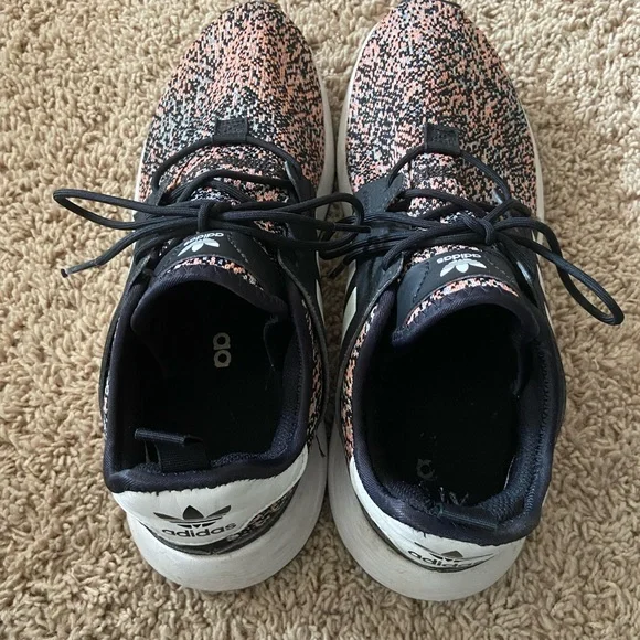 Light orange and black adidas tennis shoes. (only worn once) - Picture 5 of 8